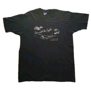 Hanes Fifty-Fifty Black T-Shirt XL Soar With The Eagles Callaway Elementary Phys